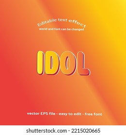Yellow gradient idol text effect Vector