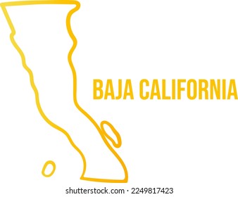 Yellow gradient isolated map of Baja California state