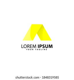 Yellow gradient A letter logo design