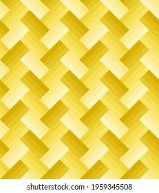 Yellow gradient rectangle pattern, three layers zigzag arrangement, seamless background. Textured design for fabric, tile, flooring, cover, poster, flyer, textile, backdrop, wall. Vector illustration.