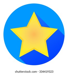 Yellow gradient star icon on flat design
