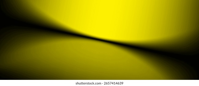 gelber Farbverlauf Studioraum, abstraktes Hintergrundmuster, Wände und Boden reflektieren Neonlichter, dunkle Töne und das Gefühl Geschwindigkeit der digitalen Technologie verbunden gelben Hintergrund. Zukunftstechnologie. Vektor