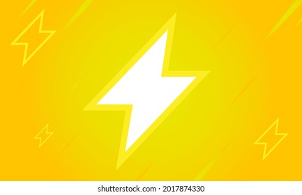 Yellow gradient thunderbolt background vector design.