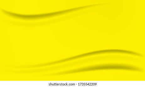 yellow gradient and wave curve for luxurious background, yellow fabric cloth smooth for backdrop, wavy fabric cloth yellow for wallpaper, illustration clothes silk flowing and ripple for copy space