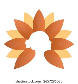 Vector con logotipo de mujer degradado amarillo