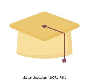 yellow graduate hat over white