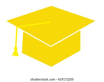 Yellow Graduation Cap Stock Vector (Royalty Free) 419172205 | Shutterstock