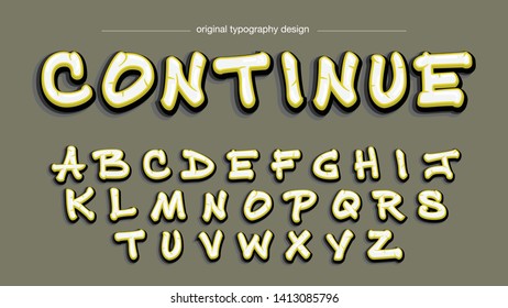 Yellow Graffiti Style Typography Design