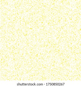 Yellow Grainy Seamless Texture Wallpaper Pattern. Dotted Vector Spray Art Yellow on White Background. Gold Confetti Sprinkles Mardi Gras Celebration.