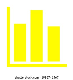 Yellow Graph Icon in trendy flat style isolated on white background. Chart bar symbol for your web site design, logo, app, UI. Vector illustration.