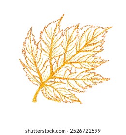 Hoja gráfica amarilla. dibujado a mano. IA no, Ilustración vectorial.