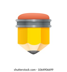 Yellow graphite pencils with eraser Icon vector illustration isolated
