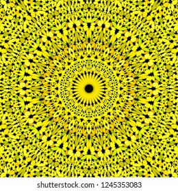 Yellow gravel mosaic mandala background - abstract geometrical vector ornament wallpaper illustration