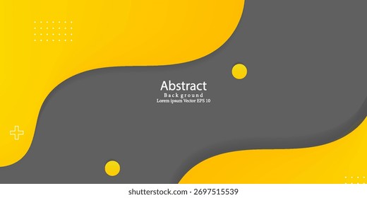 Fondo de onda Abstractas amarillo y gris. Diseño moderno de moda en Ilustración vectorial