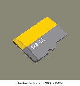 yellow and gray cell phone memory card