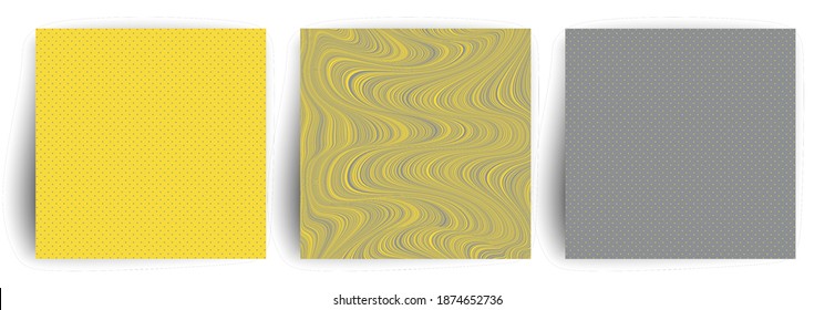 Yellow and gray colors abstract cover design. Trendy geometric posters.