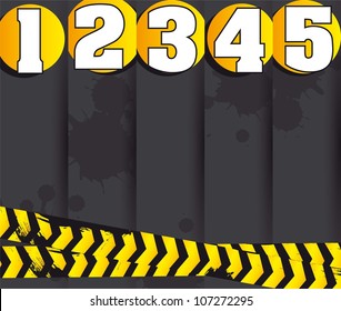 yellow and gray design template numbered. vector illustration