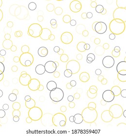 Yellow and gray dots. Seamless pattern. Polka dot design for print on fabric. Vector illustration.