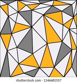 Yellow, gray geometric lines abstract background. Digital geometric vector illustration. Good for banners, flyers, posters, brochures.