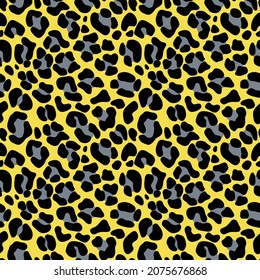 yellow gray leopard seamless pattern, animal print