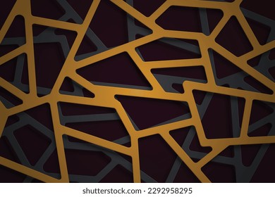 Yellow and gray lines overlapping background. Vector Illustration.