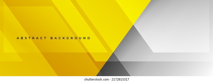 Yellow   gray modern futuristic abstract wide banner and geometric shapes  Gray   yellow technology vector abstract background  Vector illustration