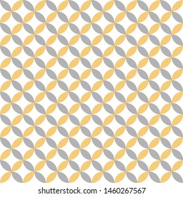 Yellow and Gray overlapping circles background pattern, retro pattern, yellow and grey pattern, template, seamless pattern