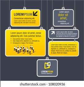 Yellow And Gray Template For Advertising Brochure With Business People
