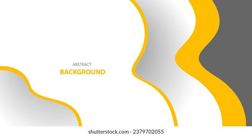 Papel de onda vector amarillo y gris cortan fondo moderno con espacio blanco para texto y mensaje. diseño de concepto