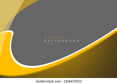 Gelbe und graue Welle mit weißem, modernem Hintergrund. Vektorgrafik