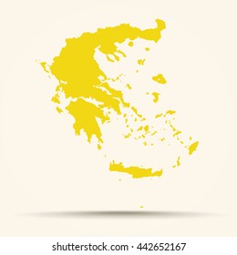 Yellow Greece Map Illustration