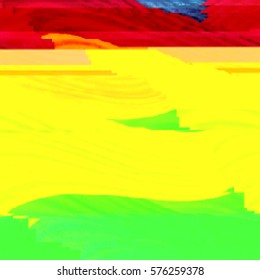 Yellow and green  background with light effects in style glitch- art. Vector illustration.