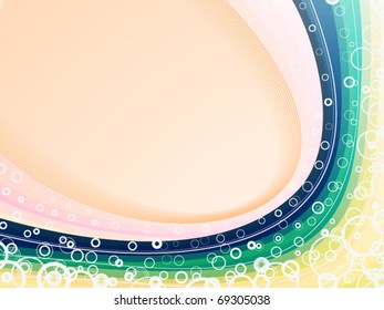 Yellow - green background with lines and circles for the design work (vector)