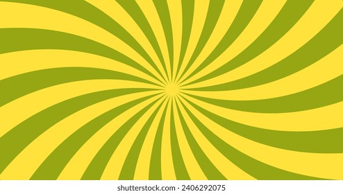 fondo amarillo y verde con un diseño espiral