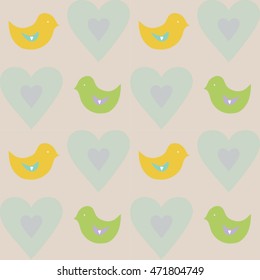 yellow and green birds pattern swatch