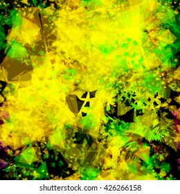 Yellow, green and black. Abstract seamless background.