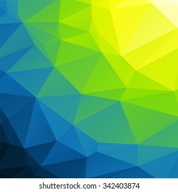 Yellow Green Blue Background Low Poly