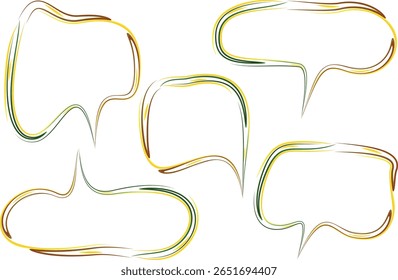 linhas a bordo verde amarelas traça bolhas de fala de esboço abstrato