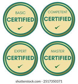 Yellow with green Business Company Badge Design Based on Criteria. Certified Badges, Vector Illustration Shield Logo Template. Eps