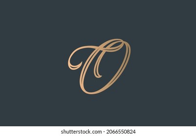 yellow green calligraphy O alphabet letter logo icon. Handwritten design for company and business