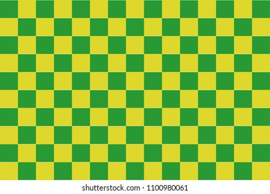 Yellow and green checkered background.