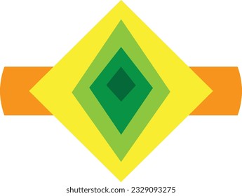 Yellow with green checkered figure