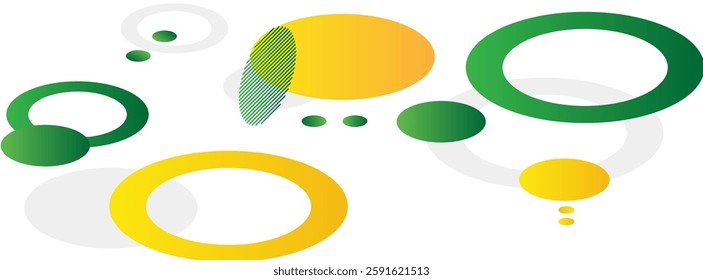 yellow and green circle banner background. Vector abstract graphic design banner pattern background template.