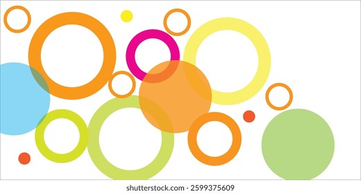 yellow and green circle banner background. Vector abstract graphic design banner pattern background template.