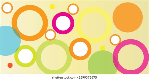 yellow and green circle banner background. Vector abstract graphic design banner pattern background template.