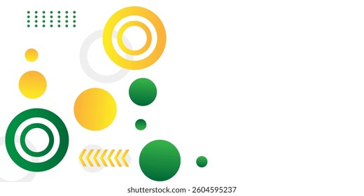 yellow and green circle banner background. Vector abstract graphic design banner pattern background template.