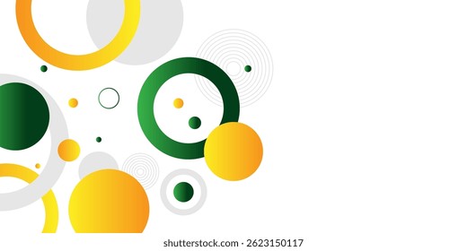yellow and green circle banner background. Vector abstract graphic design banner pattern background template. victor
