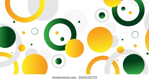 yellow and green circle banner background. Vector abstract graphic design banner pattern background template. eps10