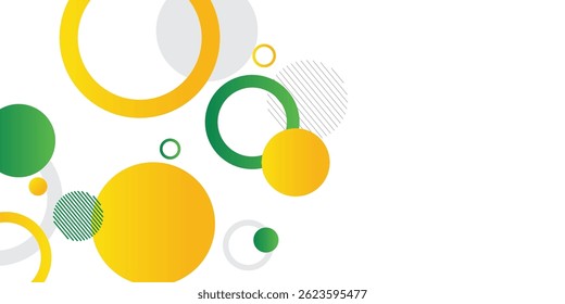 yellow and green circle banner background. Vector abstract graphic design banner pattern background template. eps 10