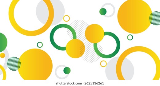 Fondo de Anuncio de círculo amarillo y verde. Plantilla de fondo de patrón de Anuncio de Diseño gráfico abstracto de Vector. diseño moderno de moda